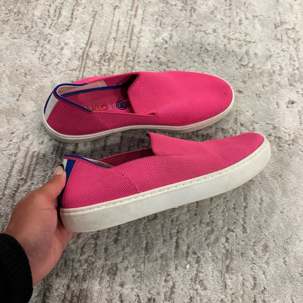 Rothy’s Bubblegum Pink Slip-On Sneakers Shoes Size 8.5